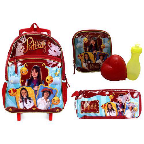 Assistência Técnica, SAC e Garantia do produto Kit Escolar Infantil Novela as Aventuras de Poliana Sbt - Possui Estampa dos Personagens Mirela João e Poliana - Pacific : Mochila G Rodinhas + Lancheira Térmica + Estojo Simples