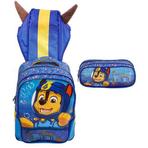 Assistência Técnica, SAC e Garantia do produto Kit Escolar Mochila 16 + Estojo Xeryus Paw Patrol Sea Patrol Chase (7952+7955)