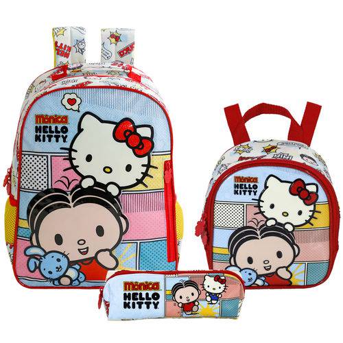 Assistência Técnica, SAC e Garantia do produto Kit Escolar Mochila 16 + Lancheira + Estojo Xeryus Mônica e Hello Kitty (7912+7914+7916)