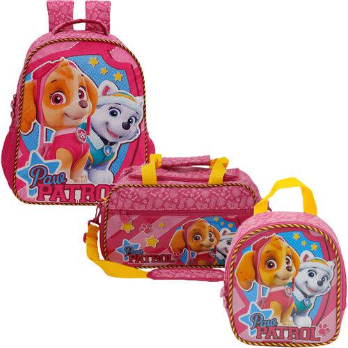 Assistência Técnica, SAC e Garantia do produto Kit Escolar Mochila 16 + Lancheira + Sacola Xeryus Paw Patrol Girl Team (7982+7984+7987)