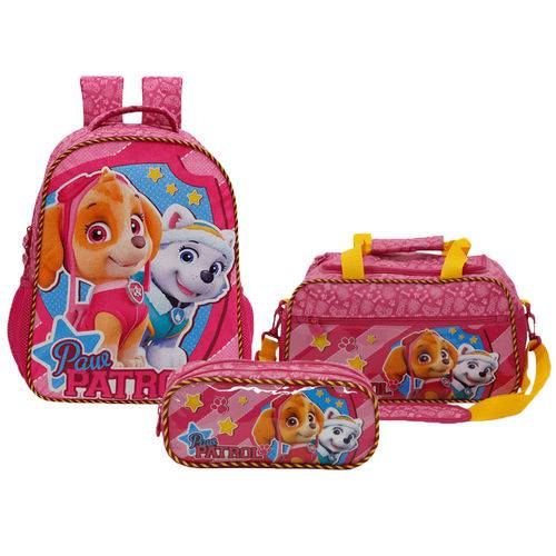 Assistência Técnica, SAC e Garantia do produto Kit Escolar Mochila 16 + Estojo + Sacola Xeryus Paw Patrol Girl Team (7982+7985+7987)