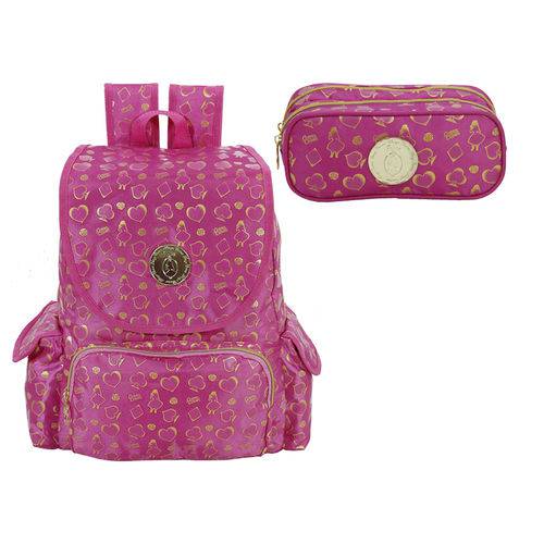 Assistência Técnica, SAC e Garantia do produto Kit Escolar Mochila 16 + Estojo Xeryus Alice Aventureira (7542+7545)