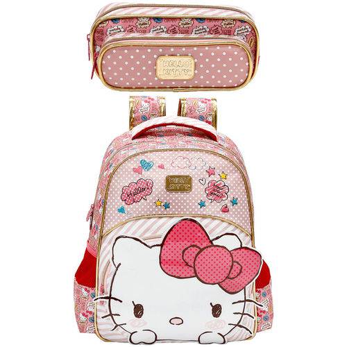 Assistência Técnica, SAC e Garantia do produto Kit Escolar Mochila 16 + Estojo Xeryus Hello Kitty Lovely Kitty (7902+7905)