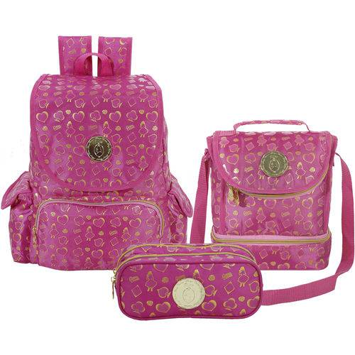 Assistência Técnica, SAC e Garantia do produto Kit Escolar Mochila 16 + Lancheira + Estojo Xeryus Alice Aventureira (7542+7544+7545)