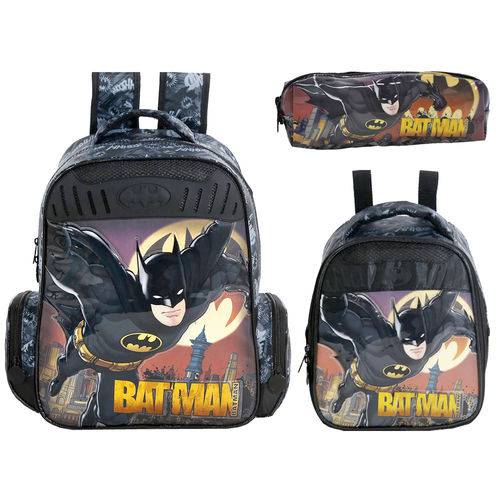 Assistência Técnica, SAC e Garantia do produto Kit Escolar Mochila 16 + Lancheira + Estojo Xeryus Batman Gothan Guardian (7592+7594+7596)