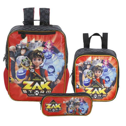 Assistência Técnica, SAC e Garantia do produto Kit Escolar Mochila 16 + Lancheira + Estojo Xeryus Zak Storm Adventures (7772+7774+7776)