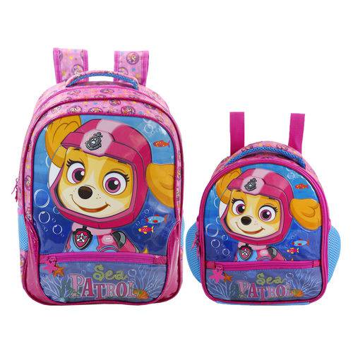 Assistência Técnica, SAC e Garantia do produto Kit Escolar Mochila 16 + Lancheira Xeryus Paw Patrol Sea Patrol Skye (7962+7964)