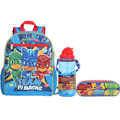 Assistência Técnica, SAC e Garantia do produto Kit Escolar Mochila G + Estojo + Cantil Dmw Pj Masks Team (11175+11553+11557)