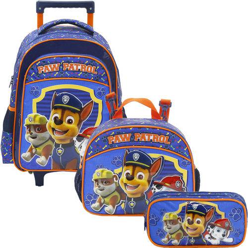 Assistência Técnica, SAC e Garantia do produto Kit Escolar Mochilete 14 + Lancheira + Estojo Xeryus Paw Patrol Team Work (7991+7994+7995)