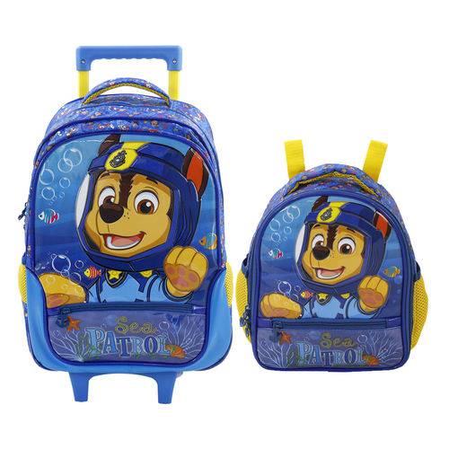 Assistência Técnica, SAC e Garantia do produto Kit Escolar Mochilete 14 + Lancheira Xeryus Paw Patrol Sea Patrol Chase (7951+7954)