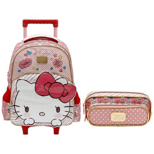 Assistência Técnica, SAC e Garantia do produto Kit Escolar Mochilete 16 + Estojo Xeryus Hello Kitty Lovely Kitty (7900+7905)