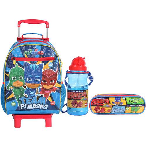 Assistência Técnica, SAC e Garantia do produto Kit Escolar Mochilete G + Estojo + Cantil DMW PJ Masks Team (11175+11554+11557)