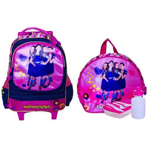 Assistência Técnica, SAC e Garantia do produto Kit Escolar Rosa Chiquititas Amigas para Sempre Novela Infantil Sbt Pacific : Mochila G Rodinhas + Lancheira Térmica