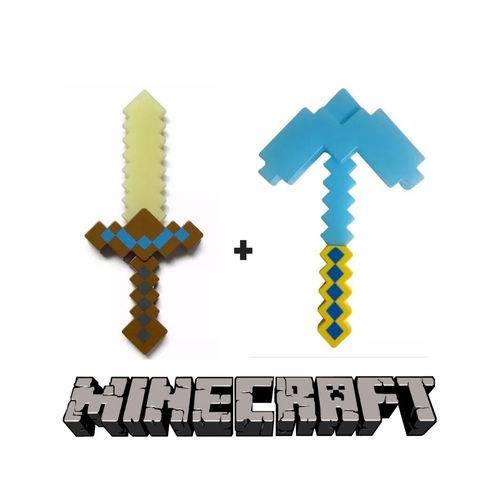 Assistência Técnica, SAC e Garantia do produto Kit Espada Ouro + Picareta Jogo MineCraft 37 CM Luz e Som