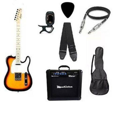 Assistência Técnica, SAC e Garantia do produto Kit Guitarra Strinberg Telecaster Tc120s Sunburst com Amplificador