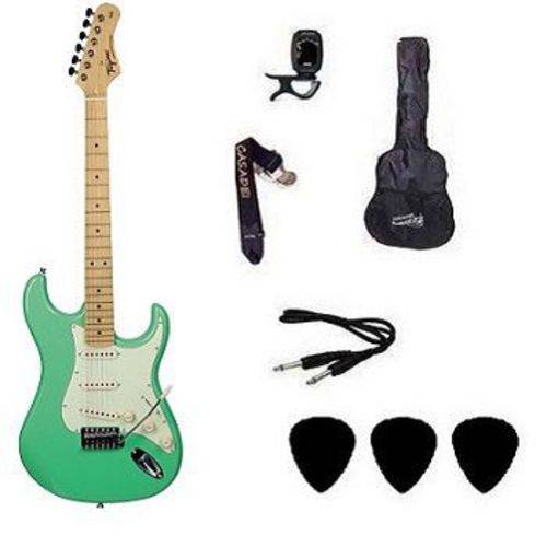 Assistência Técnica, SAC e Garantia do produto Kit Guitarra Tagima TG530 Strato SurfGreen Capa/ Afinador/ Correia/ Cabo/ 3 Palhetas