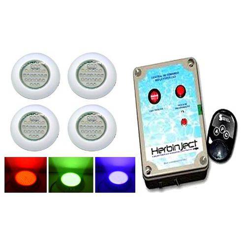 Assistência Técnica, SAC e Garantia do produto Kit Herbinject 4 Leds para Piscina com Controle Remoto - Cores