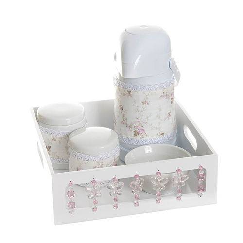 Assistência Técnica, SAC e Garantia do produto Kit Higiene com Porcelanas e Capa Borboleta Rosa Quarto Bebê Menina