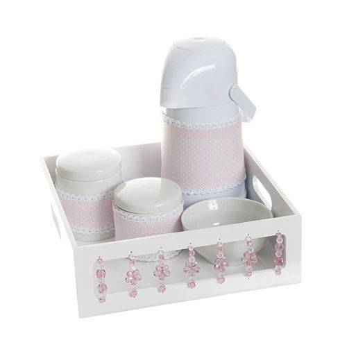 Assistência Técnica, SAC e Garantia do produto Kit Higiene com Porcelanas e Capa Florzinha Rosa Quarto Bebê Menina