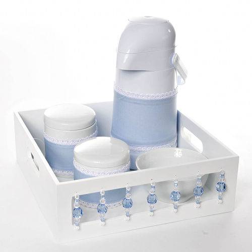 Assistência Técnica, SAC e Garantia do produto Kit Higiene com Porcelanas e Capa Pedra Azul Quarto Bebê Menino