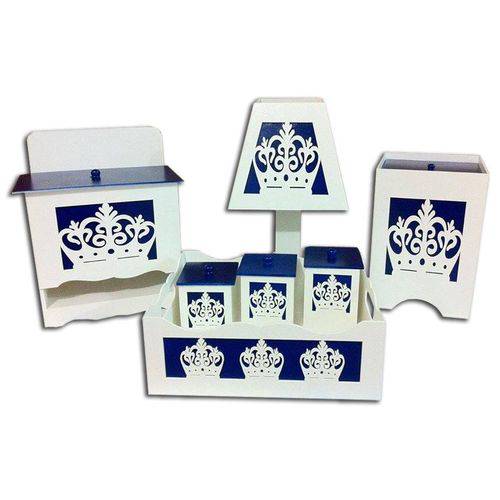 Assistência Técnica, SAC e Garantia do produto Kit Higiene Príncipe Coroa 7 Peças Azul Marinho