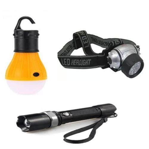 Assistência Técnica, SAC e Garantia do produto Kit Iluminação Camping Lanterna Tatica Aventura Lanterna Cabeça