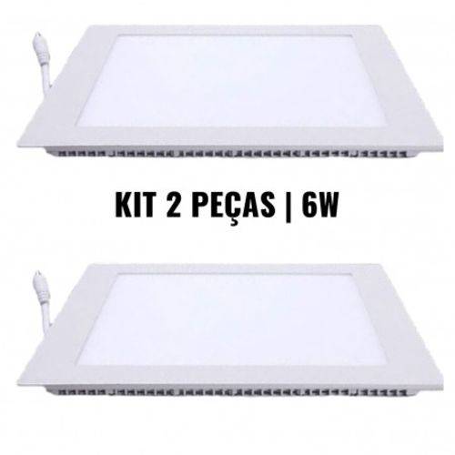 Assistência Técnica, SAC e Garantia do produto Kit 2 Luminárias Plafon 6W LED Painel Embutir QUADRADO Branco Frio Bivolt - BRIWAX