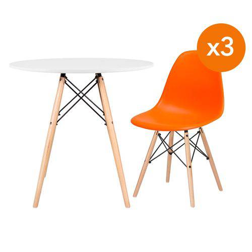 Assistência Técnica, SAC e Garantia do produto KIT - Mesa Eames 80 Cm Branco + 3 Cadeiras Eames DSW