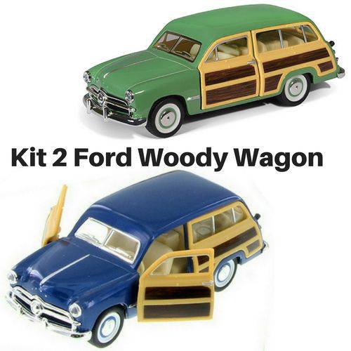 Assistência Técnica, SAC e Garantia do produto Kit 2 Miniaturas Carro de Coleção Antigo Ford Woody Wagon Ano 1949 Escala 1/46