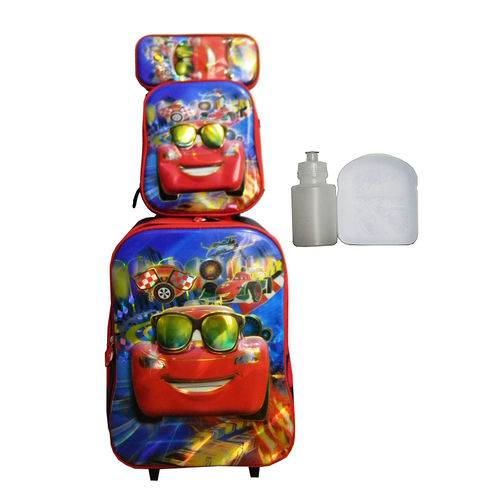 Assistência Técnica, SAC e Garantia do produto Kit Mochila Carros Infantil Rodinhas Masculina Escolar