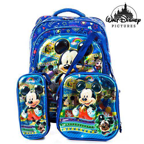 Assistência Técnica, SAC e Garantia do produto Kit Mochila Escolar Infantil 3D Mickey de Costas