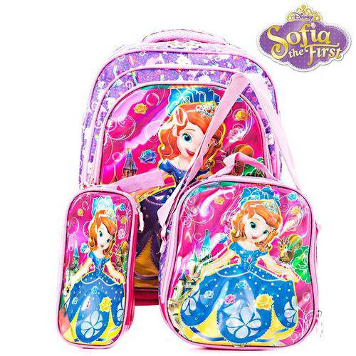 Assistência Técnica, SAC e Garantia do produto Kit Mochila Infantil Escolar 3D de Costas Princesinha Sofia