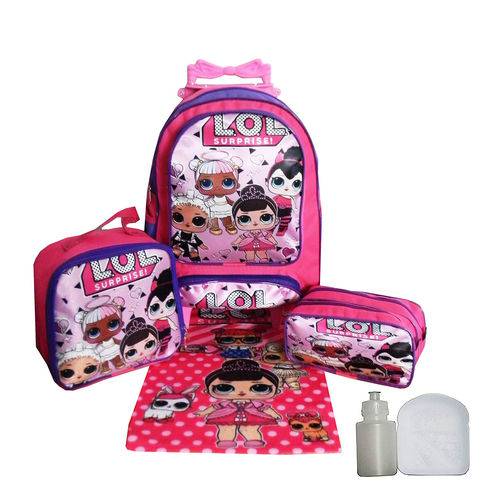 Assistência Técnica, SAC e Garantia do produto Kit Mochila Lol Infantil Feminina Rodinhas Lancheira Estojo