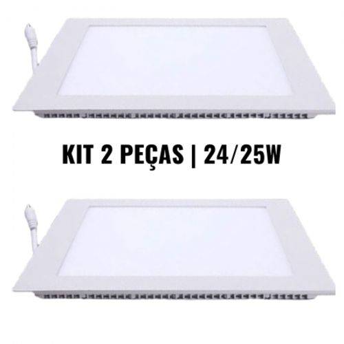 Assistência Técnica, SAC e Garantia do produto Kit 2 Plafon 25W Luminária LED Painel Embutir QUADRADO Branco Frio BRIWAX 6500K