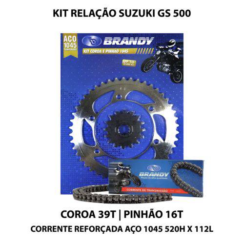 Assistência Técnica, SAC e Garantia do produto Kit Relação Brandy Suzuki GS 500 Aço 1045