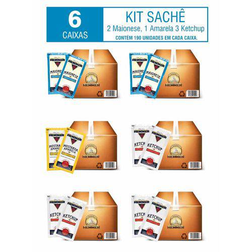 Assistência Técnica, SAC e Garantia do produto Kit Sachê C/6 (3 Ketchup+2 Maionese+1 Mostarda) 7g Hemmer Alimentos