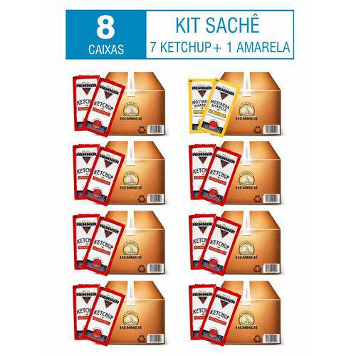 Assistência Técnica, SAC e Garantia do produto Kit Sachê C/8 (7 Ketchup + 1 Mostarda Amarela) 7g Hemmer Alimentos