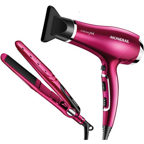 Assistência Técnica, SAC e Garantia do produto Kit Secador e Chapinha Mondial Especial Chrome Pink Line