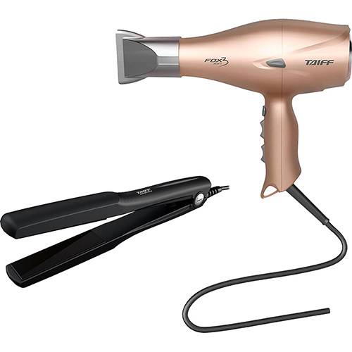 Assistência Técnica, SAC e Garantia do produto Kit Secador Fox Íon 3 220v Dourado + Chapa Ceramica Bivolt Taiff