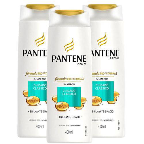 Assistência Técnica, SAC e Garantia do produto Kit 3 Shampoo Pantene Cuidado Clássico 400ml