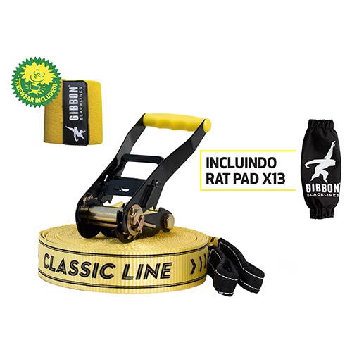 Assistência Técnica, SAC e Garantia do produto Kit Slackline Gibbon Classic Line 15 Metros com Treewear Amarelo