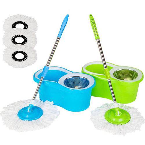 Assistência Técnica, SAC e Garantia do produto Kit Spin Mop 1 Azul e 1 Verde Inox com Esfregão