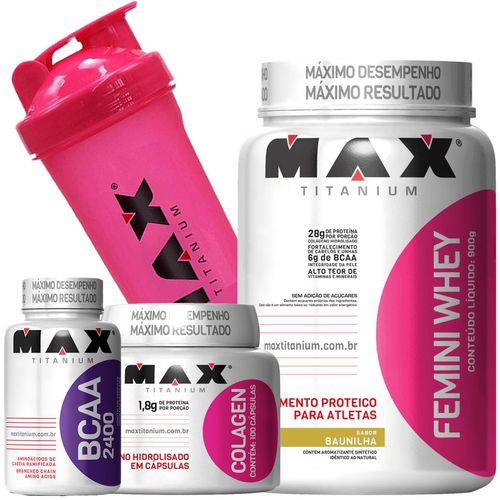 Assistência Técnica, SAC e Garantia do produto Kit Whey Protein Feminino 900g + Bcaa 2400 + Colageno 100 Caps Max