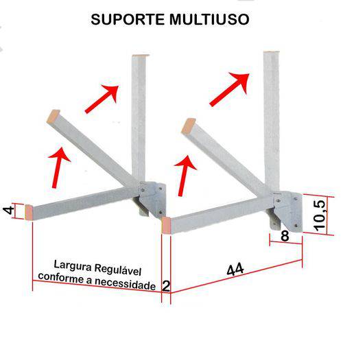 Assistência Técnica, SAC e Garantia do produto Kit 2 Suporte Multiuso de Parede com 2 Haste Dobrável Secalux 0181200 Branco para Pendurar Bicicleta Cadeira Escada