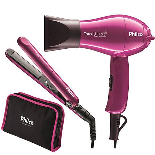 Assistência Técnica, SAC e Garantia do produto Kit Travel Shine Bivolt Secador + Prancha - Philco