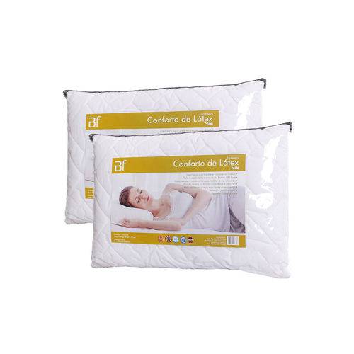 Assistência Técnica, SAC e Garantia do produto Kit 2 Travesseiro Conforto Látex Slim + Capa Percal 180 Fios Zíper BF Colchões