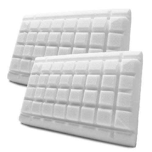 Assistência Técnica, SAC e Garantia do produto Kit 2 Travesseiro Espuma Corte Tridimensional + Capa Malha 100% Algodão Lavável