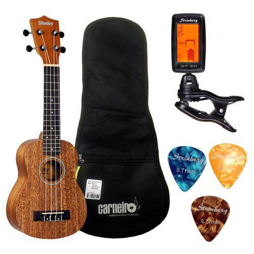 Assistência Técnica, SAC e Garantia do produto Kit Ukulele Shelby Soprano SU21 Fosco Natural + Acessórios