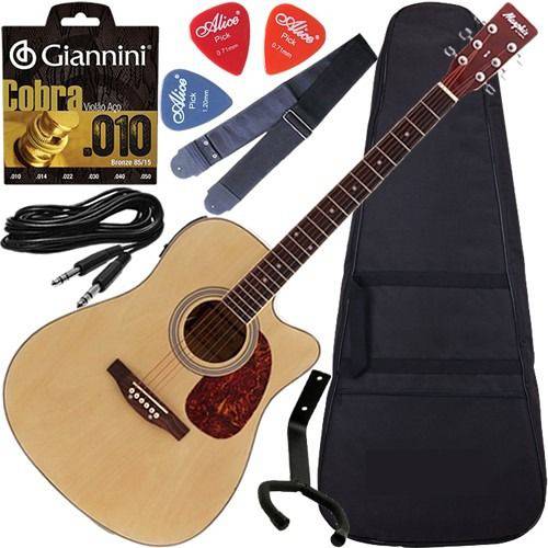 Assistência Técnica, SAC e Garantia do produto Kit Violão Eletroacústico Folk C/ Equalizador Md18 Tagima