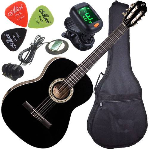 Assistência Técnica, SAC e Garantia do produto Kit Violão Eletroacústico Nylon N14 Preto Giannini